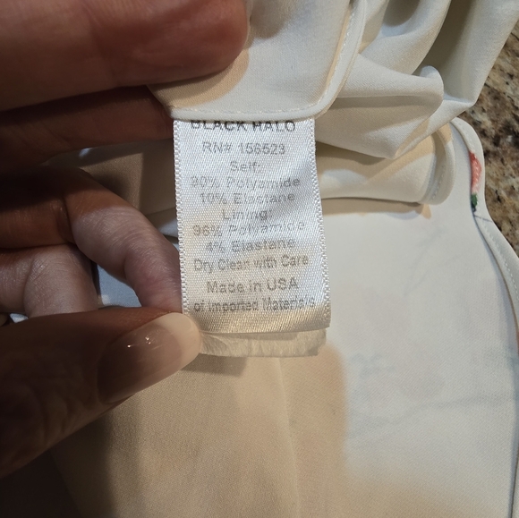 Black Halo Zalda Floral Flutter Ruffle Dress Romantic White Formal Cocktail 8 - Picture 12 of 12